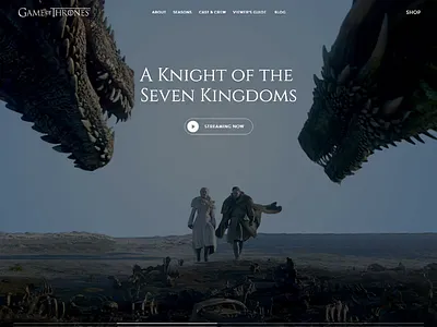 CONCEPT - GAME OF THRONES Website design mockup. app branding design dragons game of thrones jon snow ui designs uiuxdesign web xddailychallenge