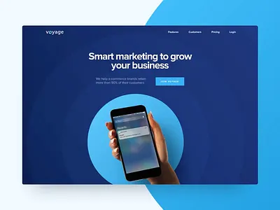 Voyage Website Exploration design gradient marketing scroll animation sms tech ui ux website