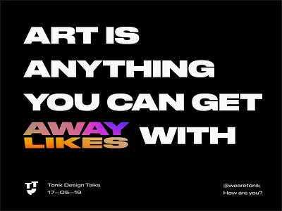 Tonik Design Talks #1 animation black white bold branding holographic logo minimal rotate typography