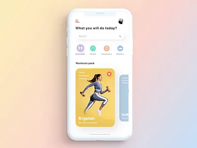 Workout App Concept Animation animation app clean colorist design fancy interface kite sports ui ux