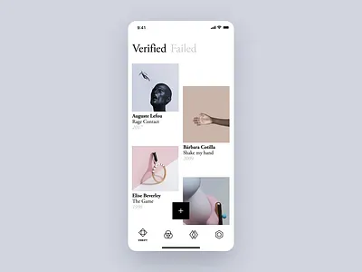 Oneprove iOS - Verified Artworks app gallery interaction ios minimal oneprove strv strvcom ui ux verify white