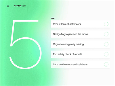 ASANA Daily animation app clean ios simple ui ux