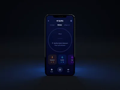 Smart Home — Air Quality 3d animation black clean iot mobile app design mobile interface motion night smarthome uiux uiuxdesign ux architecture