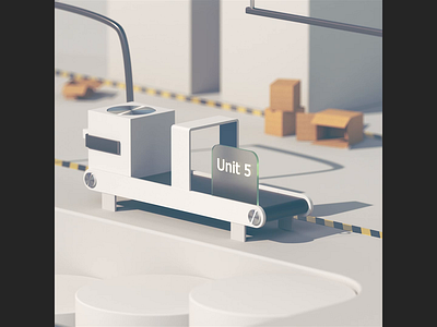 Deleted default cubes sorting line, unit 5 3d animation cinema 4d isometric loop octane render