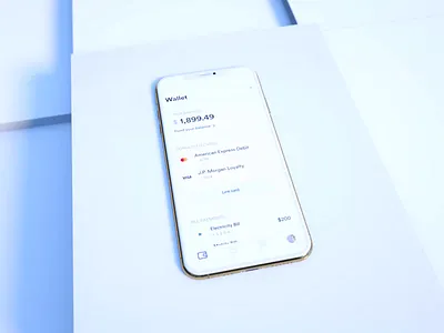 Wallet And Card Information - Fintech App bank bank app bitcoin crypto cryptocurrency financial app fintech insurance insurtech ios iot iphone medtech minimal mobile product product design shopify studio typography