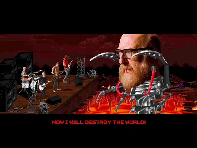 Mecha Brian Posehn 16 bit 8 bit 90s animation antidote brian posehn game design headbang metal pixel art red fang video game