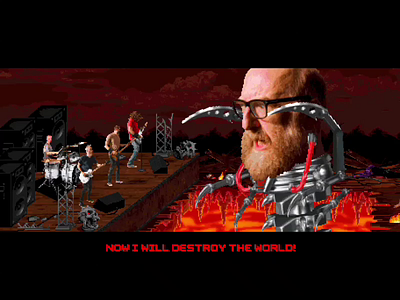 Mecha Brian Posehn 16 bit 8 bit 90s animation antidote brian posehn game design headbang metal pixel art red fang video game