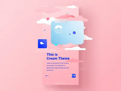 Cream iOS UI Kit Walkthroughs after effects animation design illustration mobile motion motion design ui ui8 ux vector