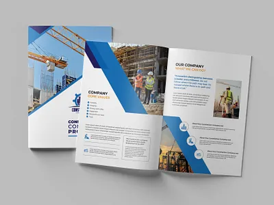 Blue Construction Company Profile brochure design