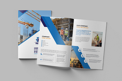 Blue Construction Company Profile brochure design