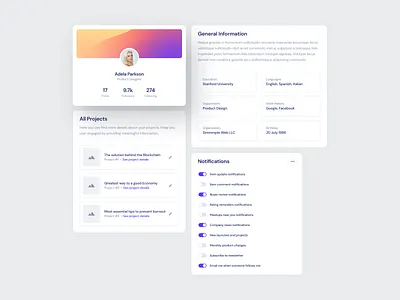 Profile Settings Cards - Horizon UI admin dashboard admin panel admin template auth auth settings dashboard free profile profile settings settings template user profile user settings