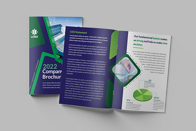Green 8 pages gradient profile brochure
