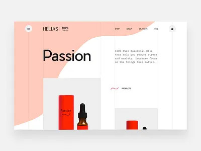 Helias Oils - image webGL distortion on scroll animation design digital ecommence essential health helias oils product ui ux web webgl website