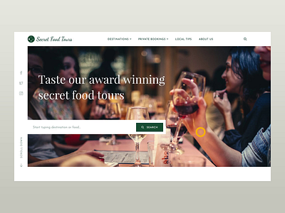 Secret Food Tours animation booking design destination food guide homepage local motion parallax search secret tips tour travel ui ux