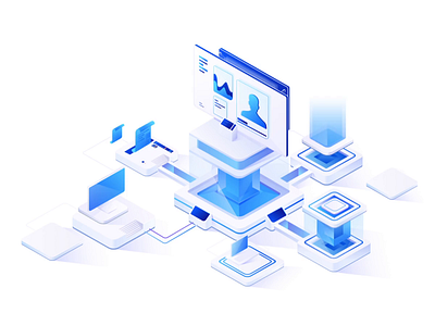 2.5D-science-blue 2.5d art blue color design dribbble illustration illustrations logo style