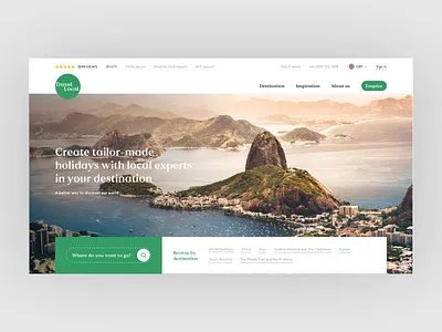 Travel Local Landing Page app brand colours design desktop mobile photography serif travel typography ui ux website white