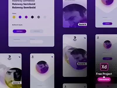 Block Talent (Free Xd, animations included) android animation app design flat free interaction design ios mobile motion prototype resource template ui ux xd