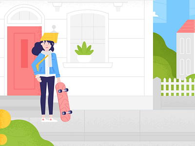 Let's talk about organ donation 2d after effects character city explainer house illustration landscape lifestyle motion graphics outdoor panic studio panicstudio skater skatergirl skating switzerland