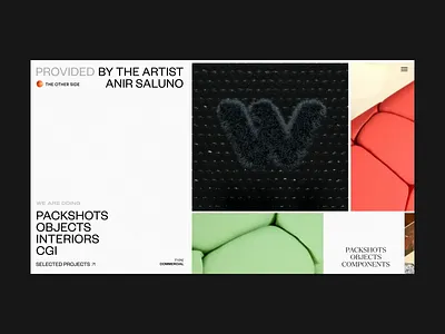 The Other Side Artist Portfolio Animation cinema4d design grid homepage interaction interface layout promo typography uiux video web website