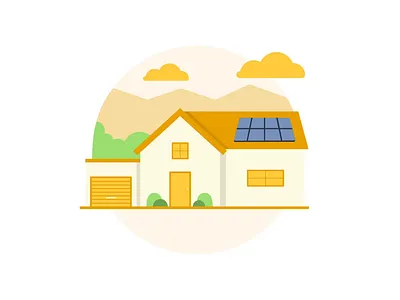 HOUSE ANIMATION 2d animation house illustration illustrator motion solar panel