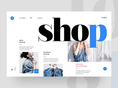 Reko Denim - Home Page Animation animation concept ecommerce fashion interaction interface design landing onlinestore typography ui ux web webdesign webdesigner webpage website