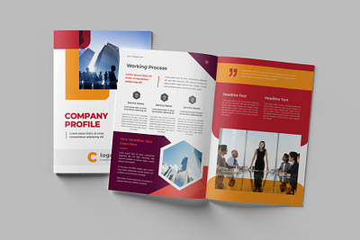 Minimal multi page layout profile brochure
