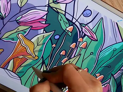Magic Forest Illustration agency app colors cuberto design drawing forest graphics illustration ipad pro magic motion pencil process procreate soft tablet ui ux vector