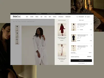 e-commerce personalize banner catalog checkout customization design ecommerce gallery homepage luxury personalize pijama premium product product page redesign rob sale sleep ware ui website