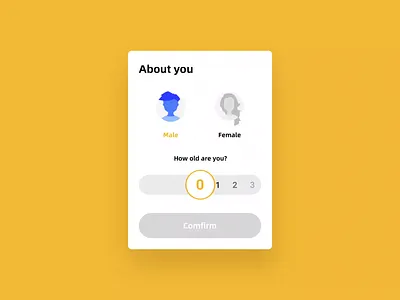 Age Selection age component control dialog gender motion number popup selection ui ux