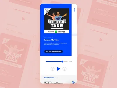 Listen adobe xd animated animation app black blue circular dark mode design interface ios light mobile podcast ui user experience userinterface ux white xd