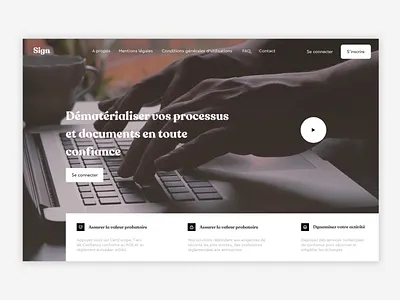 Sign - Landing Page black clean concept design landing design landing page minimal simple typogaphy ui ux webdesign white