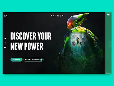 Desktop site Anthem anthem game games interaction interface ui uidesign web
