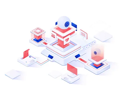 2.5D-science-red 2.5d art branding color design dribbble icon illustration illustrations ios red style ui