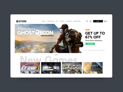 Ubistore - Web slider animation branding design interface ubisoft ui ux video game videogame web design