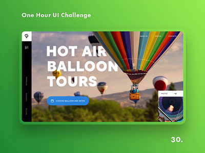 One Hour UI Challenge - 30. - Hot air balloon tours animation balloon challenge daily challange daily challenge dailyui design hot air ballon landing parallax promo site tours ui uiux ux web design
