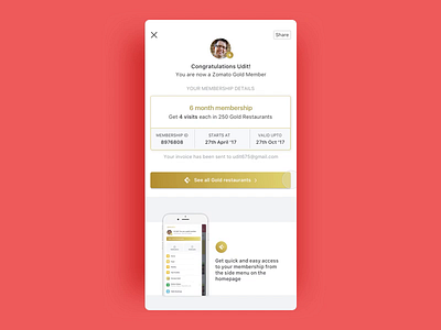Zomato Gold membership cancellation experience ✨ membership subscription ui ux zomato zomato gold
