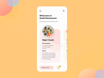 Sushi Restaurant App User Interaction adobe xd app design branding food app ingeniouspixel interaction interaction design restaurant sushi ui ux