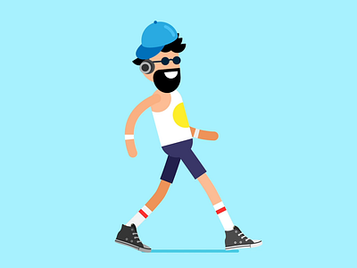 Be cool 2d 2d character adobe adobe after effects animation animation 2d animation after effects cartoon cartoon animation character glasses illustration man man walking summer vector walk walk cycle walkcycle walking