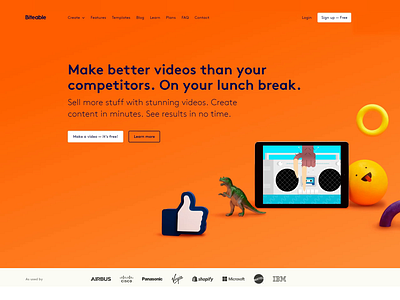 Biteable Homepage animation branding colorful creative design fun homepage web web design website