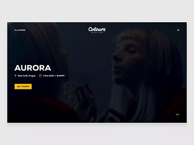 Colours Selection - Homepage animation booking landing page minimal music protopie shows strv strvcom web webdesign website