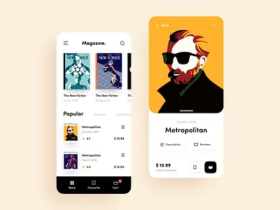 Magazine Store animation app application clean design interface magazine mobile store ui ux ux design video