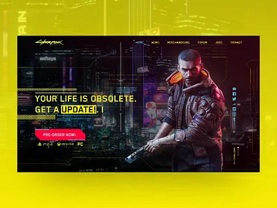 CyberPunk 2077 Web Concept concept creative cyberpunk2077 glitch uidesign uxdesign web