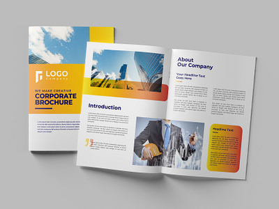 Yellow multipage brochure company brochure