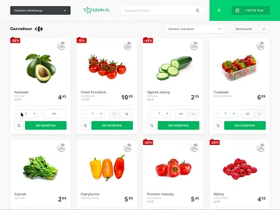 Add to bag adding app bag basket catalogs category ecommerce flat fruits gmo interactions kilograms motion price promo promotion sort ui units vegetable