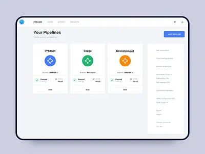 Buddy - Add New Pipeline add new pipeline adoption animation app apps buddy clean dashboard deployments design interaction interface ios johnyvino minimal mobile pipeline principle ui ux