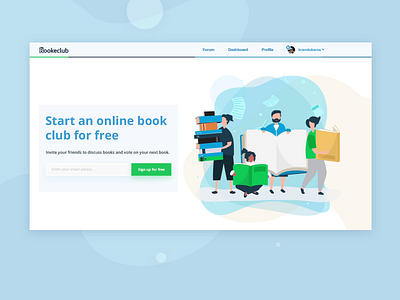 Web Design For Book Club animation app banner blue books branding drawing figma flat design graphic design illustration logo motion subscribe typography ui ux vector web webdesign