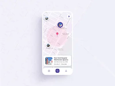 An interactive map for the Healthcare platform animation app design typography ui ux vector