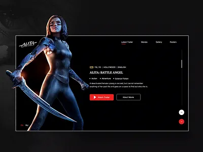 Movie Trailer Website 3d after effect animation anime app concept cartoon dark theme design film interaction marvel movie movie app movies netflix typography ui ux web website