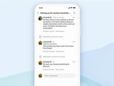 Introducing Close Threads in Twist 🎉 android communication conclusion decision design ios macos remote team teamwork ui web work