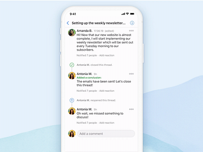 Introducing Close Threads in Twist 🎉 android communication conclusion decision design ios macos remote team teamwork ui web work